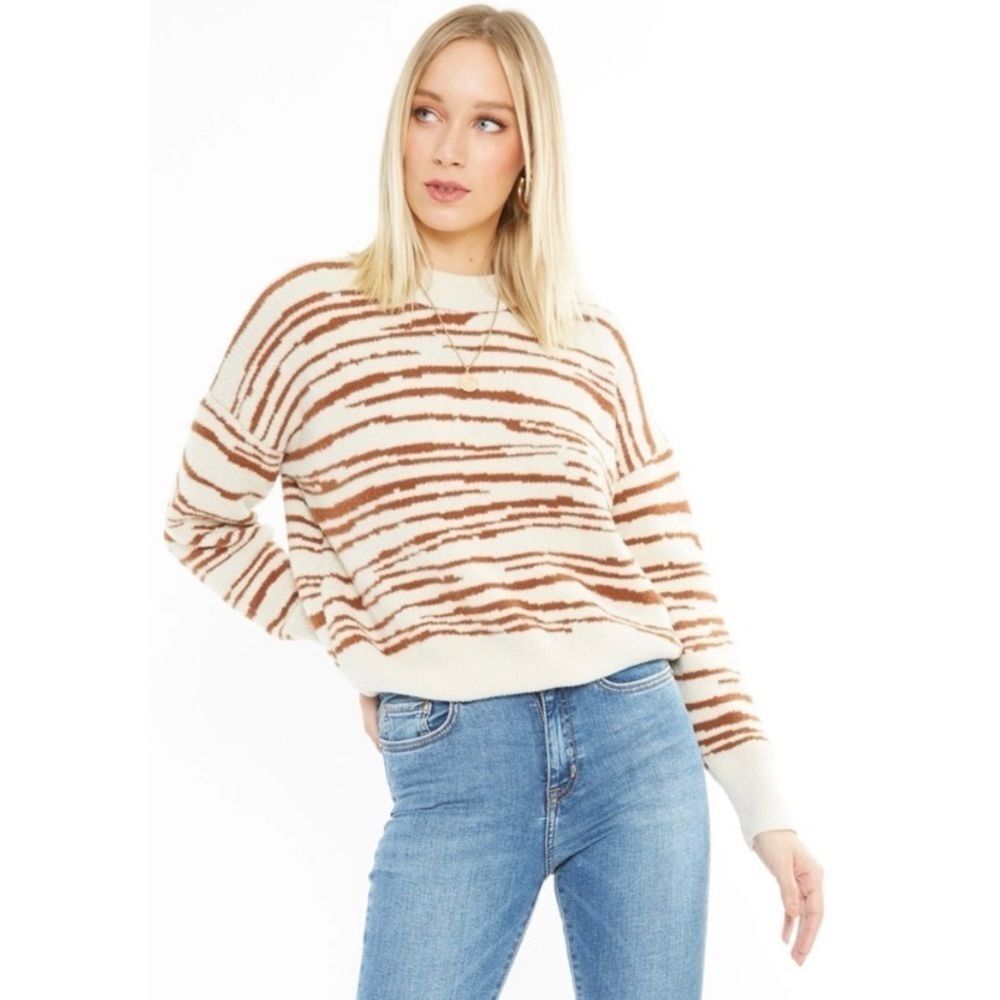 4SI3NNA • REBECCA FUZZY SWEATER ZIEBRA PRINT